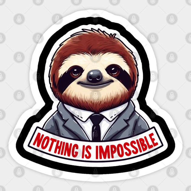 Nothing Is Impossible Sloth Sticker by Plushism